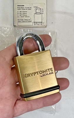 SCHLAGE Commercial Padlock KS43A2300 C 3/8"Shackle 2"Wide Brass Body 1-Key/lock - Image 1 of 4