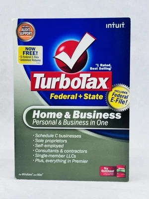 TurboTax Home and Business Federal and State 2008 New Sealed Windows Mac - Image 1 of 4