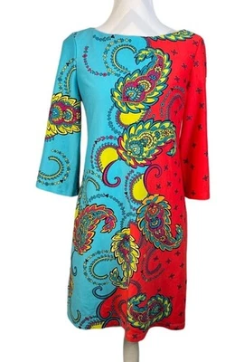 Muse Womens Red & Blue Paisley Dress Size 4 - Image 1 of 4