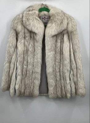 Abrigo de piel blanco Ted Jacobs talla pequeña para mujer Foto 1 de 4