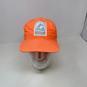 Rare Vintage 80s 90s Quiksilver Orange Nylon Surfing Skater Hat Adjustable Cap - Picture 1 of 6