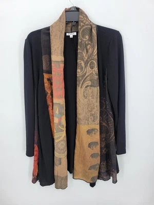 Cárdigan Paris Meus Mujer Mediano Negro Multi Arte para Usar Frente Abierto Boho Foto 1 de 4