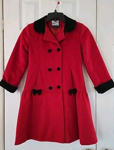 Abrigo ROTHSCHILD Niñas Pequeñas ROJO Invierno Guisante Talla 6 - Imagen 1 de 9