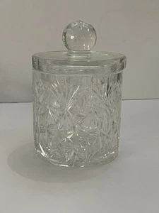 Vintage Bohemian Brilliant Cut Crystal Barrel Biscuit/Cookie Jar 7.5” Tall - Picture 1 of 9