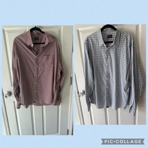 Lot of 2 Untuckit Men’s Big & Tall 3XL Plaid Button-Down Wrinkle-Free - Picture 1 of 7