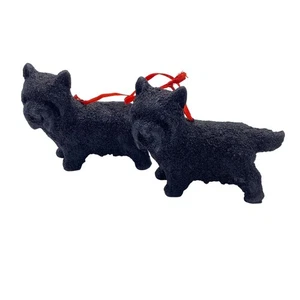 Scottish Terrier Christmas tree ornament black glittery sparkle hanging holiday - Picture 1 of 6
