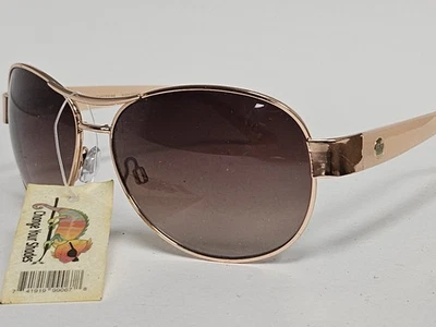 Gafas de sol envolventes Juicy Couture oro rosa melocotón moda aviador diseñador  Foto 1 de 4