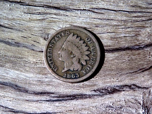U.S. Civil War Era 1863 Copper Nickel Thick Planchet Penny #1 D13 - Picture 1 of 2