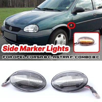 For Vauxhall Opel Astra F 1991-2001 2x Clear Side Marker Indicator Flasher Lamps - Image 1 of 4