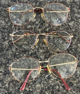 Laura Ashley Teresa Givenchy Red Pearl Glasses Gold Frames Antique Style Frames - Picture 1 of 23