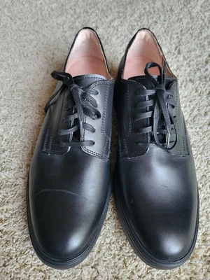 New ROCKPORT Women Black Leather Comfort Dress Uniform Formal Oxford Shoe Sz 10W - Image 1 of 4