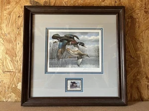 1984 Texas Waterfowl Framed Duck Stamp le Print by David Maass - Picture 1 of 1