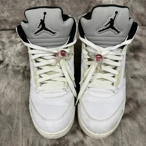 Nike Air Jordan 5 Retro x Supreme White 824371-101 Men's US9.5 No Box Good -2 - Picture 1 of 8
