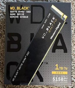 WD BLACK SN770 SSD 1TB Internal Solid State Game Drive - Black WDBBDL001BNC-WRSN - Afbeelding 1 van 2