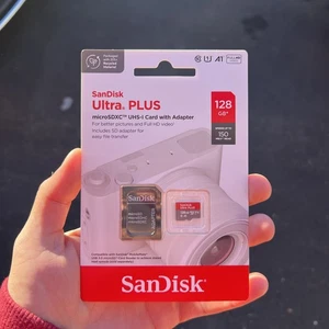 SanDisk 128 GB Ultra PLUS microSDXC UHS-I Card with Adapter 150 MB/s Free Ship - Picture 1 of 2