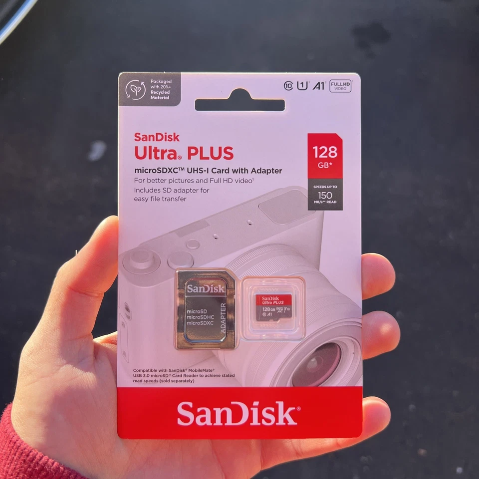 SanDisk 128 GB Ultra PLUS microSDXC UHS-I Card with Adapter 150 MB/s Free Ship - Image 1 of 2