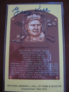 GEORGE KELL HALL OF FAME CARD WITH BLUE INK AUTOGRAPH WITH COA - Picture 1 of 4