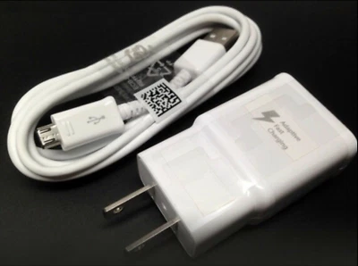 Fast Rapid Wall Charger Charging Cable Cord For Samsung Galaxy S6 S7 Note4 White - Image 1 of 2
