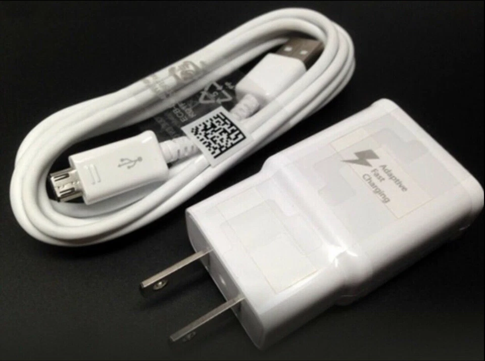 Fast Rapid Wall Charger Charging Cable Cord For Samsung Galaxy J3 J7 Phone White - Image 1 of 2