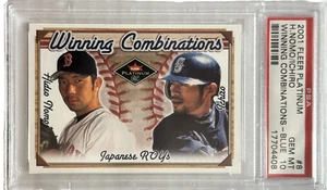 2001 Fleer Platinum #8 H.Nomo/Ichiro Winning Combination Blue PSA GM 10 - Picture 1 of 2