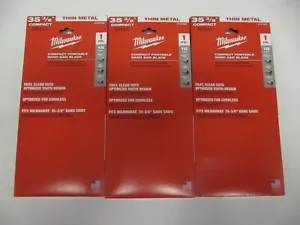 Lot of 3 - Milwaukee 48-39-0528 18-TPI Compact Band Saw Blade 35-3/8" Thin Metal - Picture 1 of 3