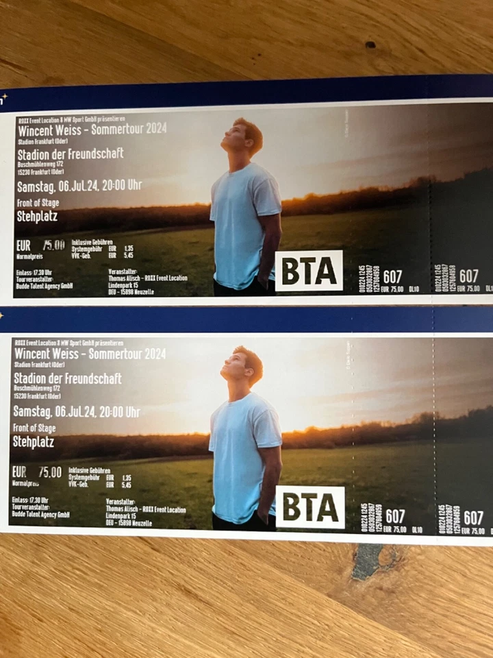 Wincent Weiss Tickets Frankfurt (Oder) 06.07.24 - Bild 1 von 1