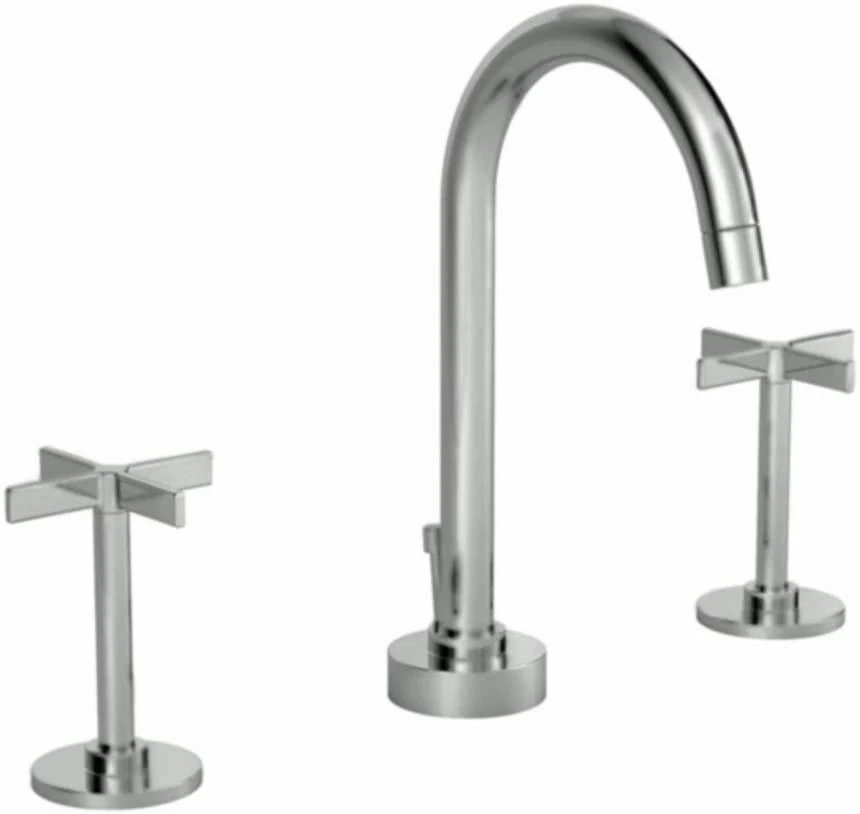 Jado 847003.144 estoico grifo de lavabo extendido asas cruzadas, níquel cepillado Foto 1 de 1