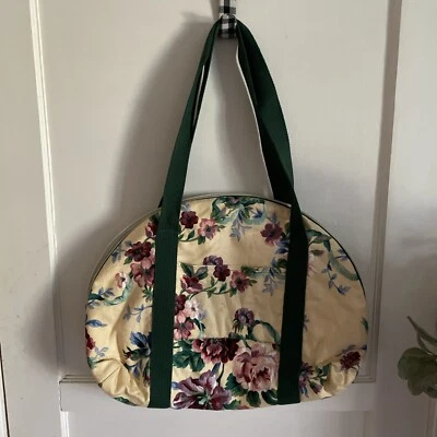 Bolso de Viaje Gloria Rae Vintage Años 80/Tote Algodón Tapiz Floral Bolso de Zapatos para Llevar Foto 1 de 4