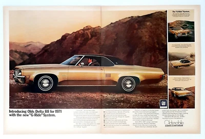 1971 Olds Delta 88 car ad vintage 1970 double page advertisement - Image 1 of 2