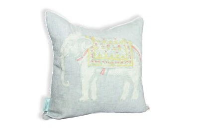 Andrew Martin Jumbo Cushion Cover - Sky Blue Animal Print Designer Pillow Cover - Image 1 of 4