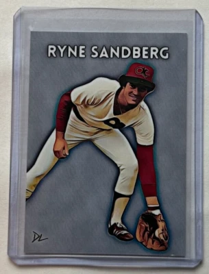 Tarjeta coleccionable Ryne Sandberg limitada firmada por artista "Oklahoma City 89ers" 2/10 Foto 1 de 2