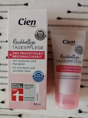 CIEN REICHHALTIGE TAGESCREME. %%% Reichhaltige TAGESCREME 2x 50 ml *Stiftung Warentest ! HYALURON MANDELÖL