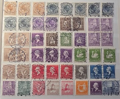 Dinamarca 1913-1936 antiguo lote de 48 sellos bonitos cancelados - gato alto. valor. Foto 1 de 3