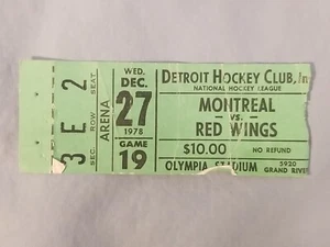 12-27-78 1978 Montreal Canadians v. Detroit Red Wings Ticket Stub Lafleur 2 Asst - Picture 1 of 2
