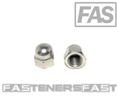 FASTENER CART (10) 1/2-13 Stainless Steel Hex Acorn Cap Nuts 18-8 (10 Pieces)