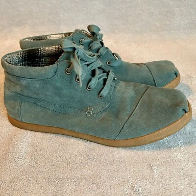 Bota Toms Chukka Cuero Gamuza Genuino Verde Unisex W12/M10 Suela de Goma con Cordones Foto 1 de 4