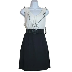 I.N. San Francisco Junior's Size 11 White & Black Semi-Formal Dress w/Lace *NWT* - Picture 1 of 14