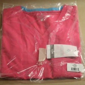 Med Couture Touch rosa Peeling-Top mit V-Ausschnitt 7459 NEU Damengröße Small - Bild 1 von 4