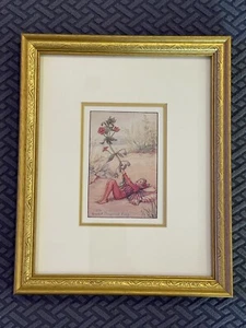 Flower Fairy die scharlachrote Pimpernel Fee gerahmter & mattierter Druck 11,25 x 9,25" A - Bild 1 von 5