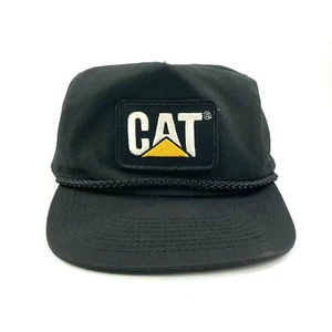 Vintage CAT Caterpillar Foam Trucker Hat Embroidered Patch USA Snapback Black - Picture 1 of 8