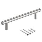 6" Length 3.8" Hole Center Stainless Steel T Bar Pull Handle 10mm Diameter