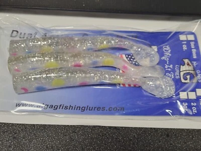 3 NEW Al Gags Whip-It Fish Replacement Tails 5" WONDERBREAD COLOR
