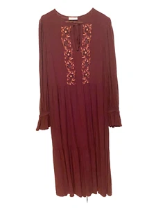 knox rose purple dress medium new; long sleeve with ruffle - Picture 1 of 3
