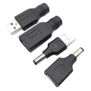 USB 2.0 A To DC Power Supply Charger 5.5mm x 2.1mm Male Female Converter Adapter - Picture 1 of 10