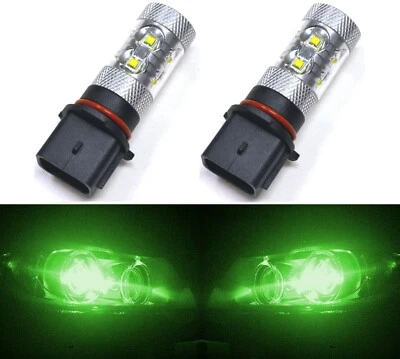 LED 50W 12278 PSX26W Green Two Bulbs DRL Light Replacement Show Color Use Fit - Image 1 of 4