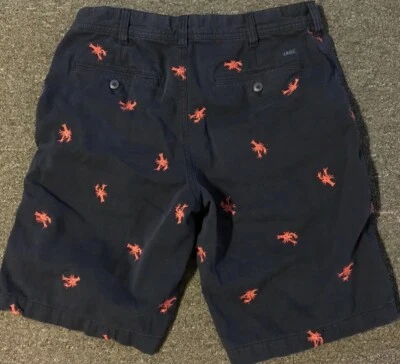 Pantalones Cortos IZOD Bordados Langosta 32 Azul Marino Rojo Vela De Colección Golf Náutico Tommy Años 90 Foto 1 de 4