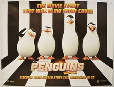 PENGUINS OF MADAGASCAR (2014) Original Cinema Quad Movie Poster (Teaser)