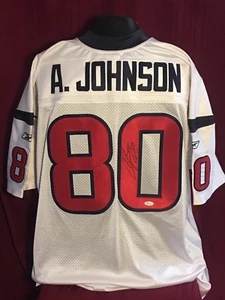 Camiseta deportiva firmada por Andre Johnson #80 autografiada de los Houston Texans Reebok On Field JSA - Imagen 1 de 1