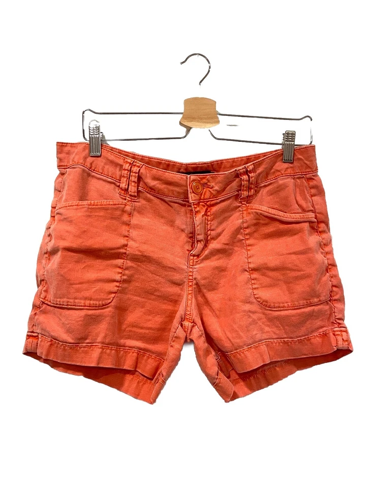 Pantalones cortos LEVEL‎ 99 Anthropologie para mujer talla 31 rosa coral mezcla de lino con puños dobladillo Foto 1 de 4