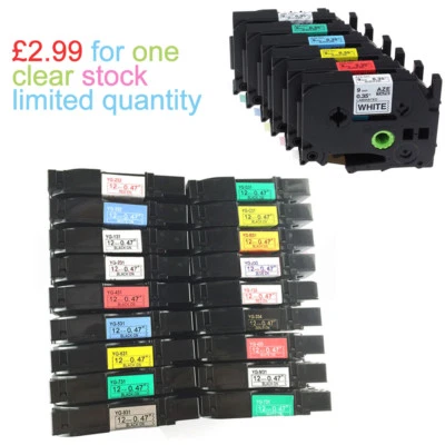 CARTRIDGE CAPTAIN Multipack COMPATIBLE LABEL TAPE fits BROTHER 9mm 12mm P-TOUCH H101C PT-H101C